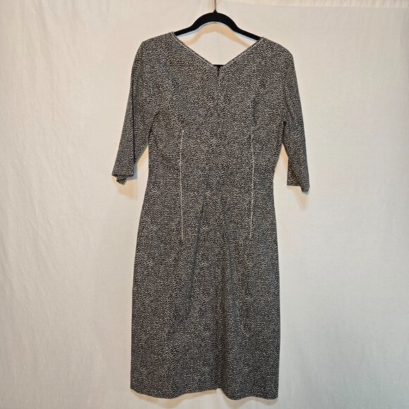 PIAZZA SEMPIONE Black/White Printed Dress Size Italian 44 US 8 Made Italy! NEW! - Picture 2 of 16